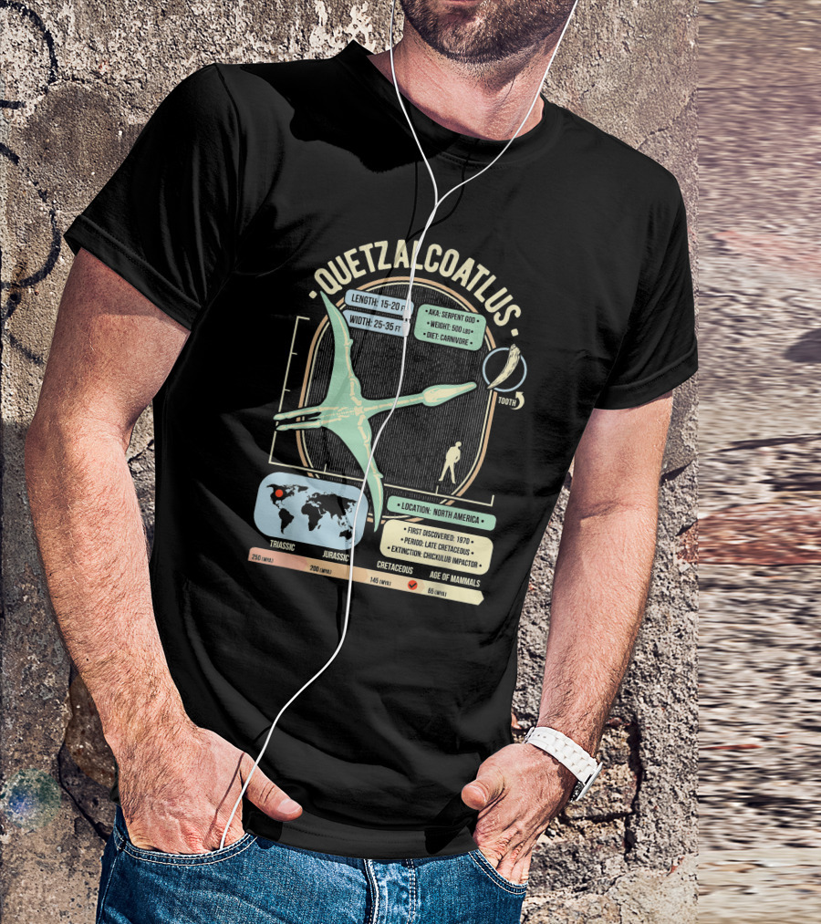 Quetzalcoatlus Dinosaur Facts Science Anatomy Serpent God Cretaceous Extinction North America History T-Shirt