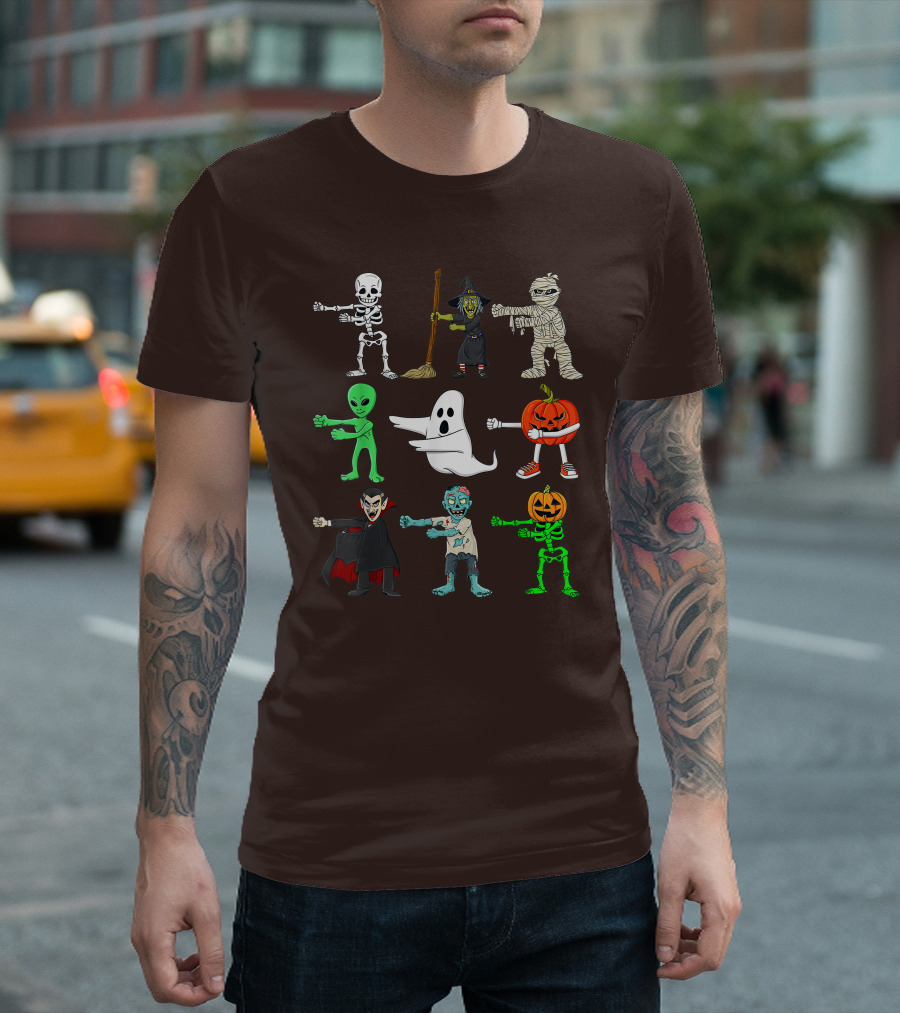 Halloween Floss Like A Boss Skeleton Witch Mummy Alien Ghost Pumpkin Dracula Zombie T-Shirt