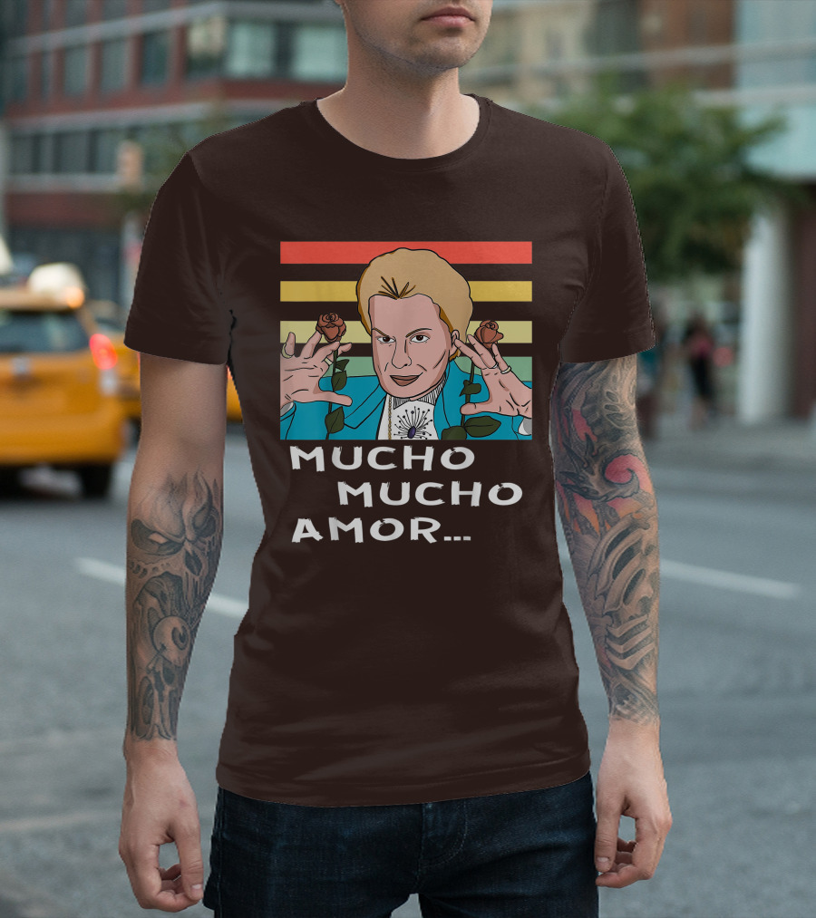 Mucho Mucho Amor Walter Mercado Nostalgic Iconic Look Roses Retro Vibes T-Shirt
