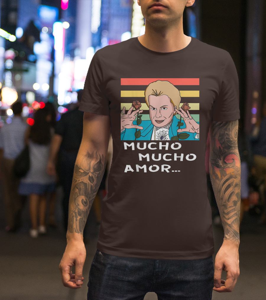 Mucho Mucho Amor Walter Mercado Nostalgic Iconic Look Roses Retro Vibes T-Shirt