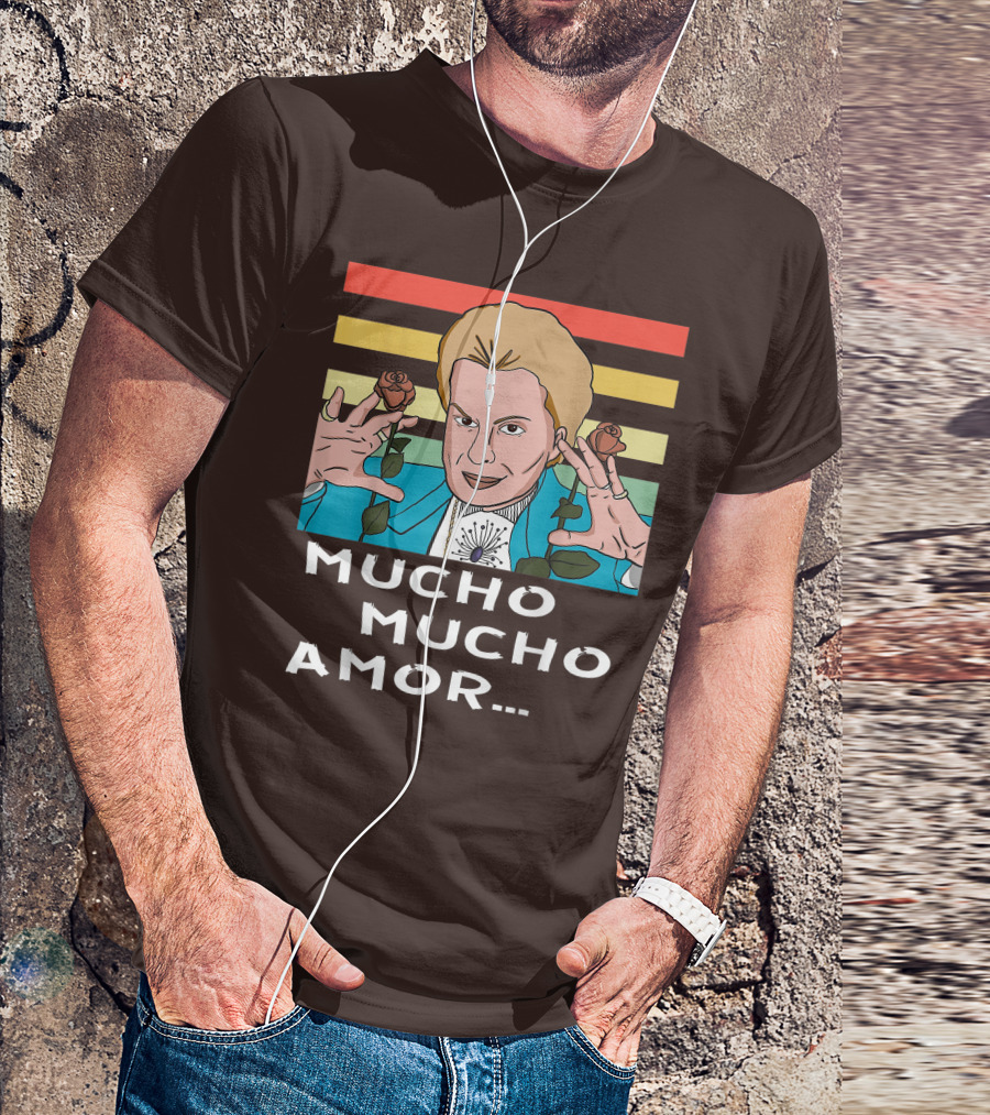 Mucho Mucho Amor Walter Mercado Nostalgic Iconic Look Roses Retro Vibes T-Shirt