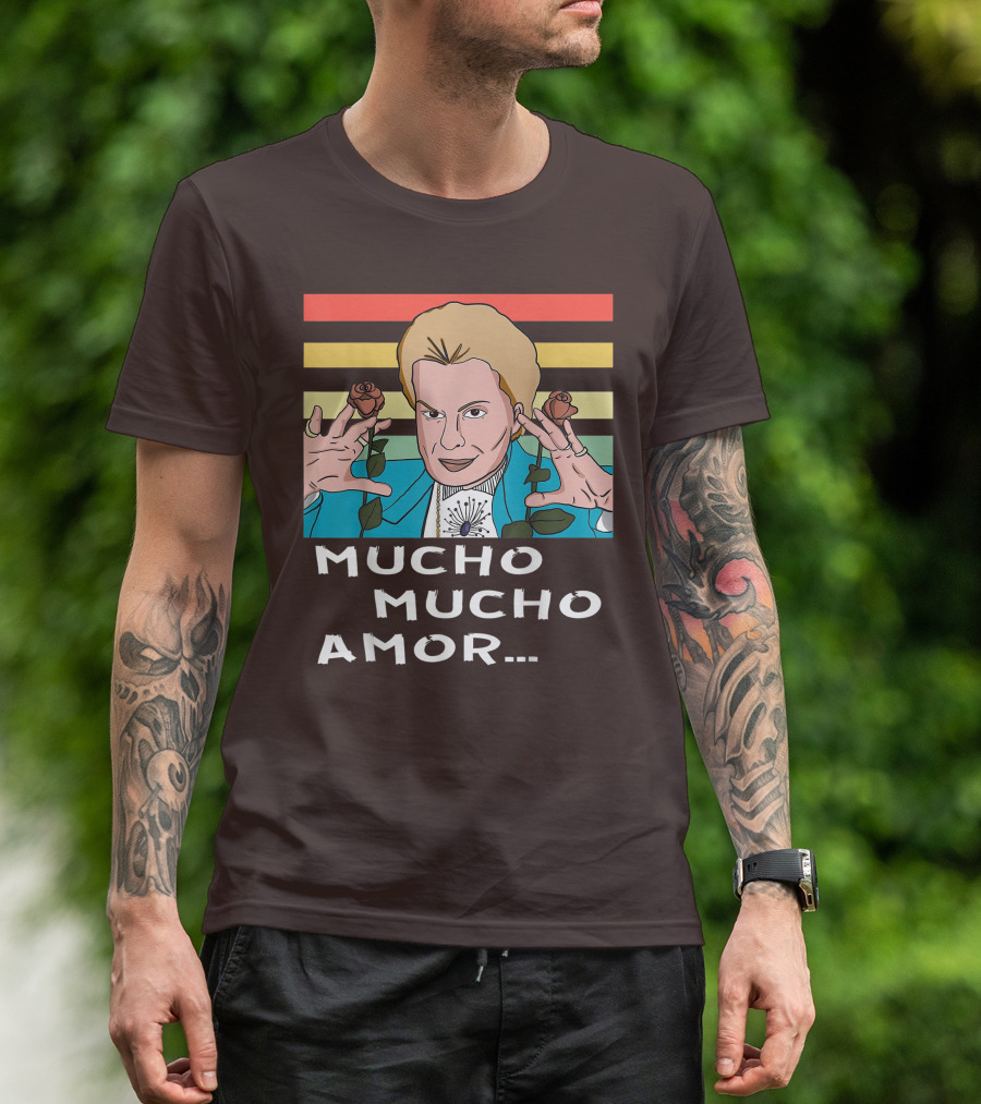 Mucho Mucho Amor Walter Mercado Nostalgic Iconic Look Roses Retro Vibes T-Shirt