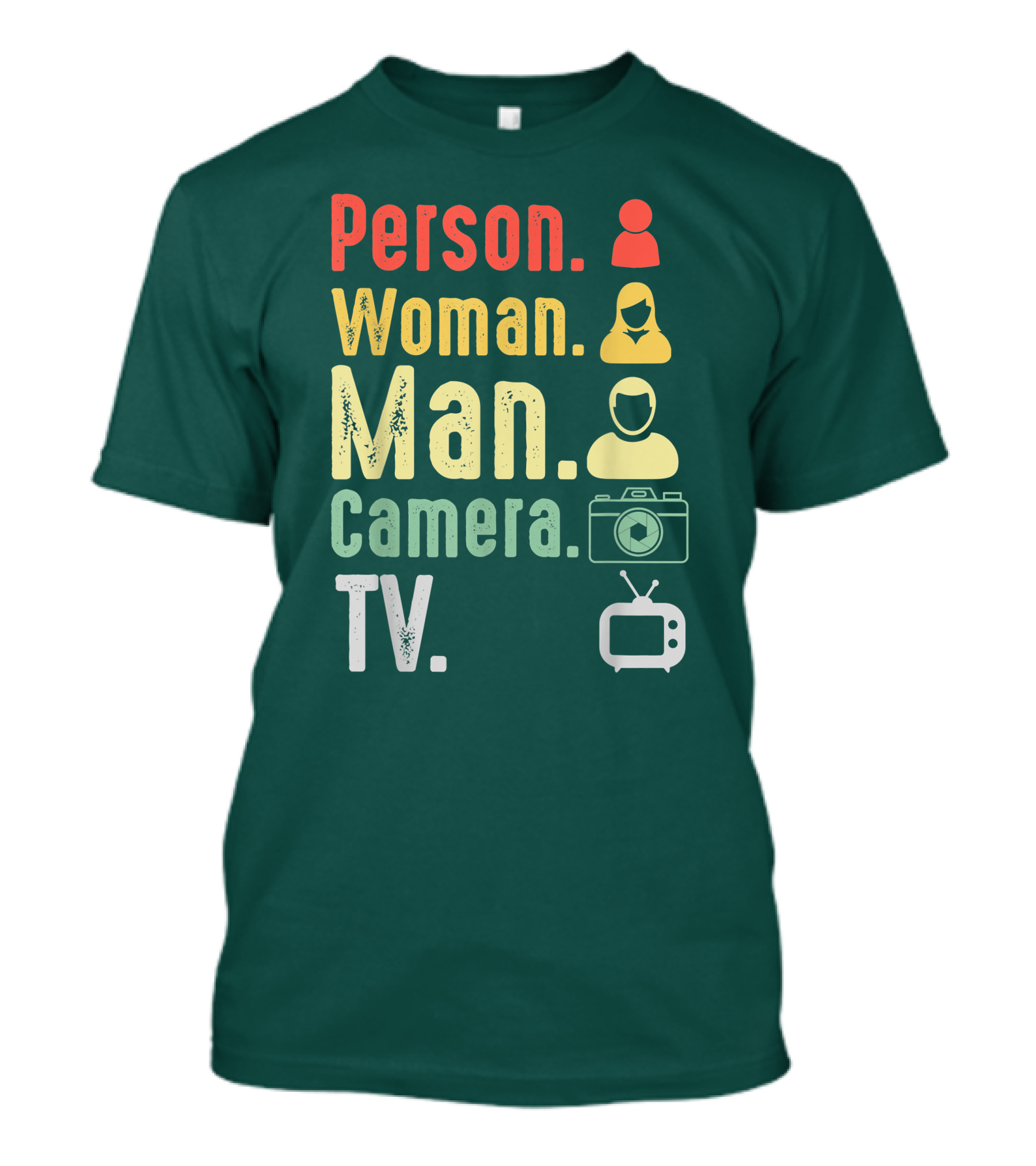 Cognitive Test Person Woman Man Camera TV Funny Trump Icons T-Shirt