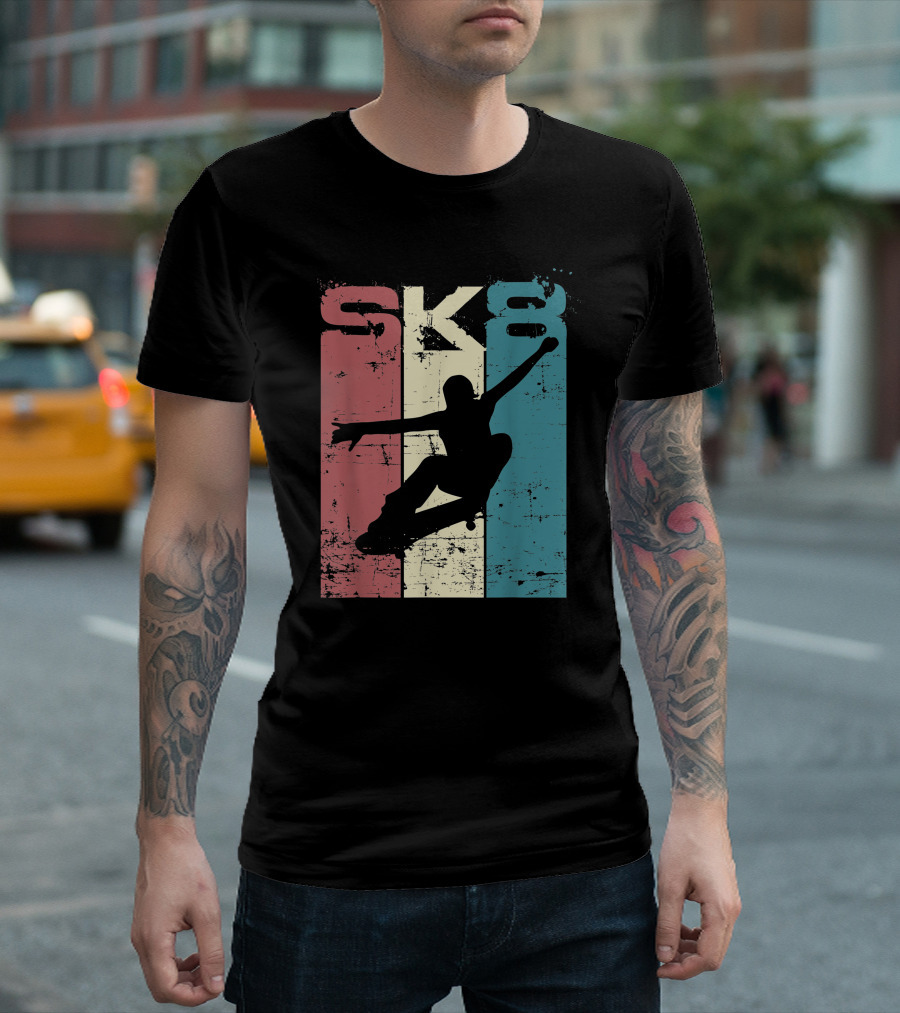Vintage SK8 Skateboard Lifestyle Retro T-Shirt