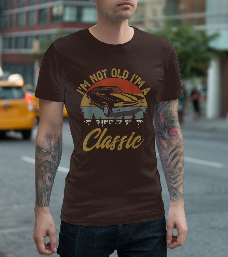 I'm Not Old I'm A Classic Vintage Car Retro Sunset Forest T-Shirt