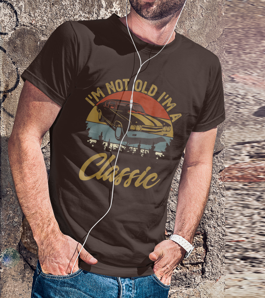 I'm Not Old I'm A Classic Vintage Car Retro Sunset Forest T-Shirt