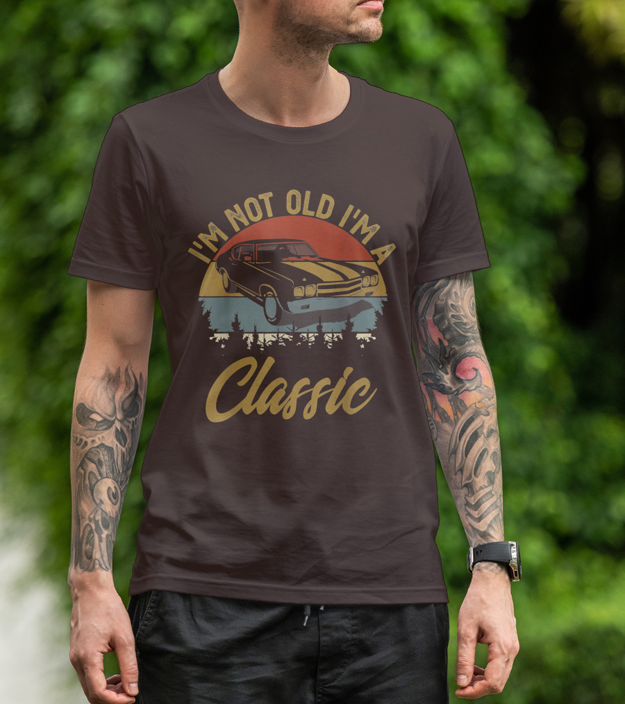 I'm Not Old I'm A Classic Vintage Car Retro Sunset Forest T-Shirt