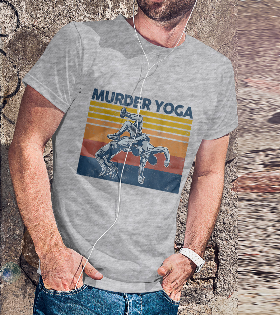 Murder Yoga Funny Vintage Brazilian Jiu Jitsu Wrestling T-Shirt