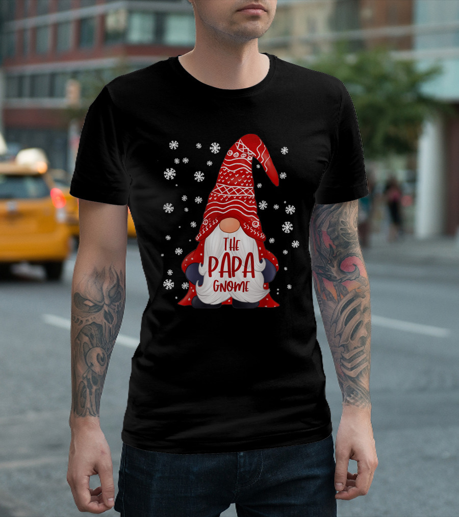 The Papa Gnome Snowflakes Funny Family T-Shirt