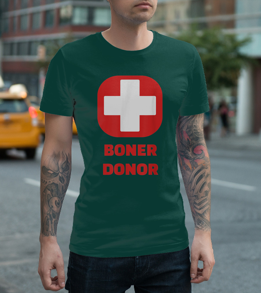 Boner Donor Funny Red Cross T-Shirt