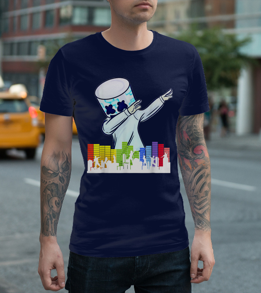 All I Want For Christmas Is Marshmallow DJ Dance Love Mello Dabbing Music Equalizer T-Shirt