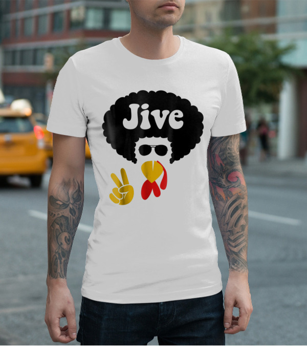 Jive Turkey Face Peace Sign T-Shirt