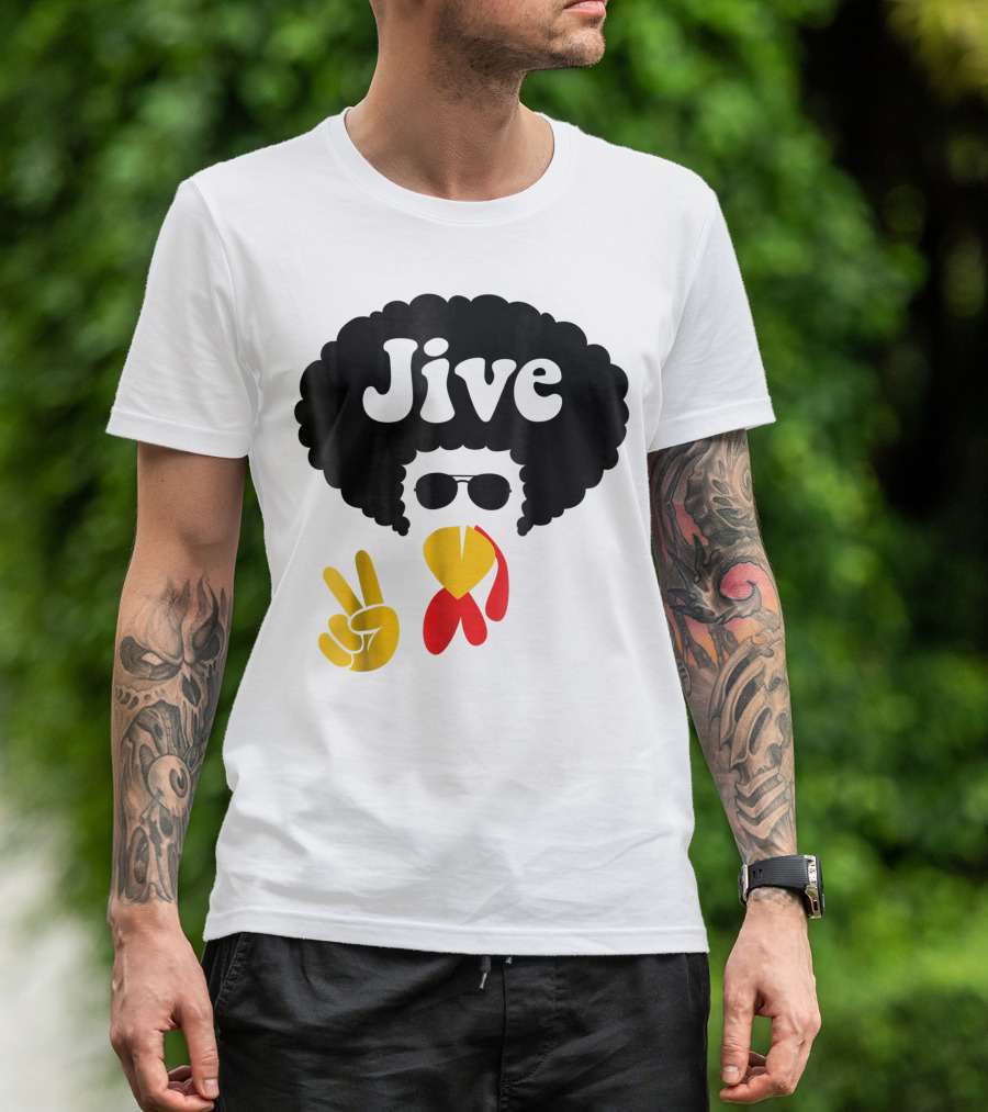 Jive Turkey Face Peace Sign T-Shirt
