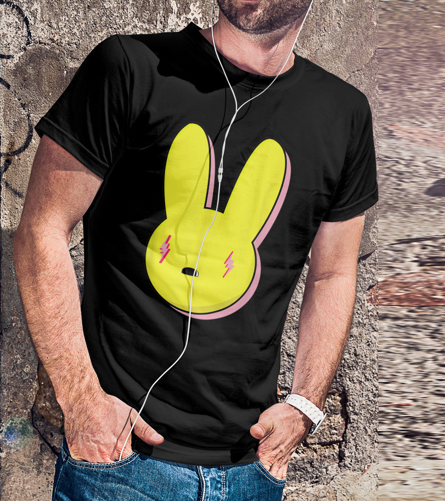 Funny Yellow Rabbit With Lightning Eyes T-Shirt