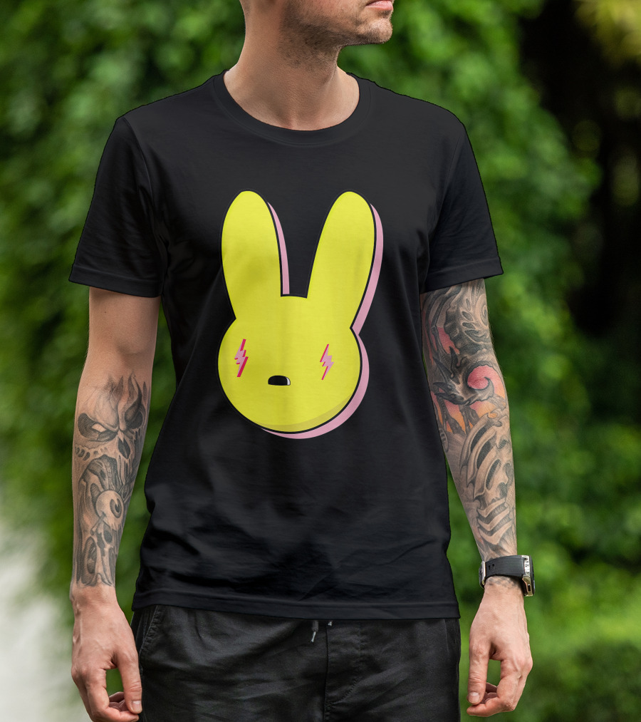 Funny Yellow Rabbit With Lightning Eyes T-Shirt