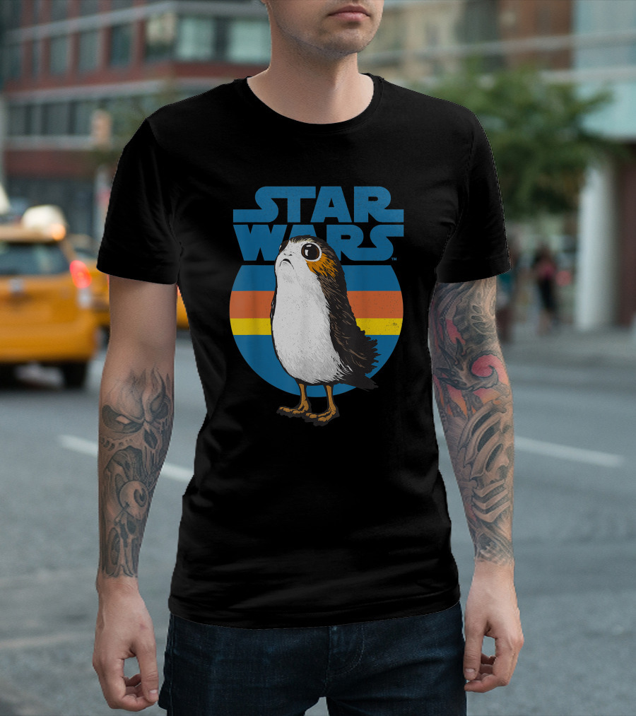 Star Wars Porg Retro Stripes T-Shirt