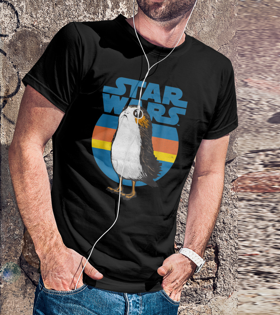 Star Wars Porg Retro Stripes T-Shirt