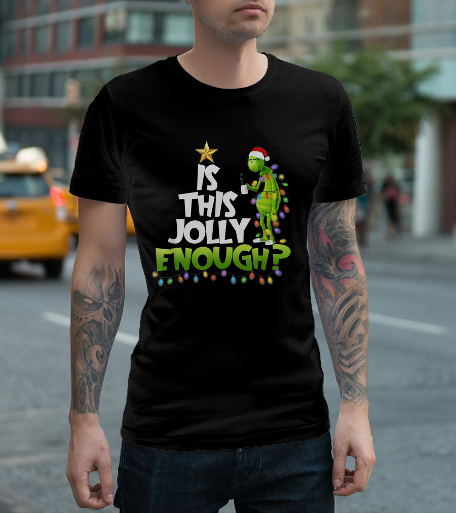 Grinch in Christmas Lights Is This Jolly Enough Holiday T-Shirt