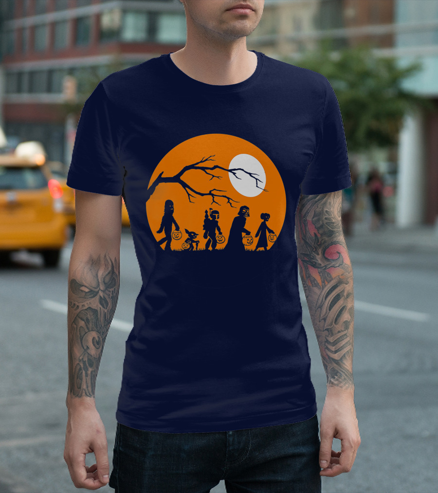 Star Wars Halloween Characters Trick Or Treat Moon T-Shirt