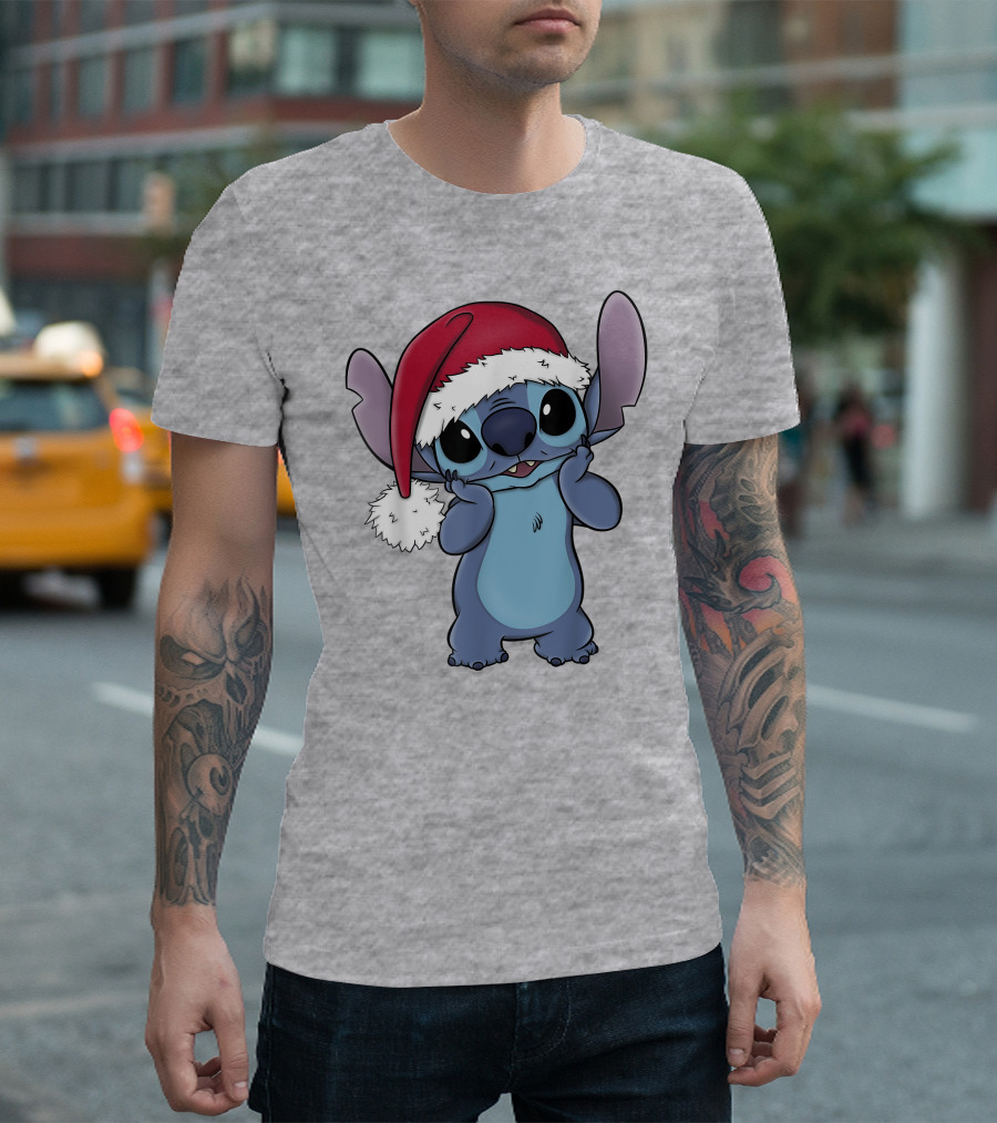 Lilo And Stitch Disney Christmas Santa Hat Stitch T-Shirt
