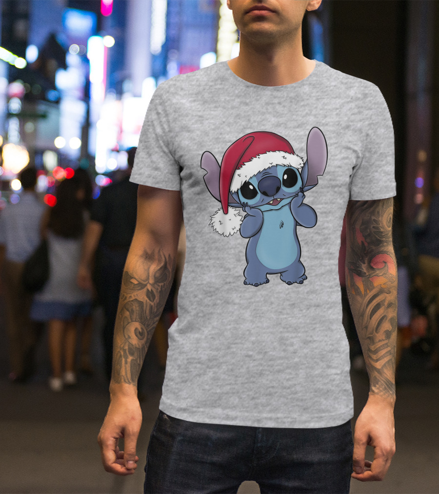 Lilo And Stitch Disney Christmas Santa Hat Stitch T-Shirt
