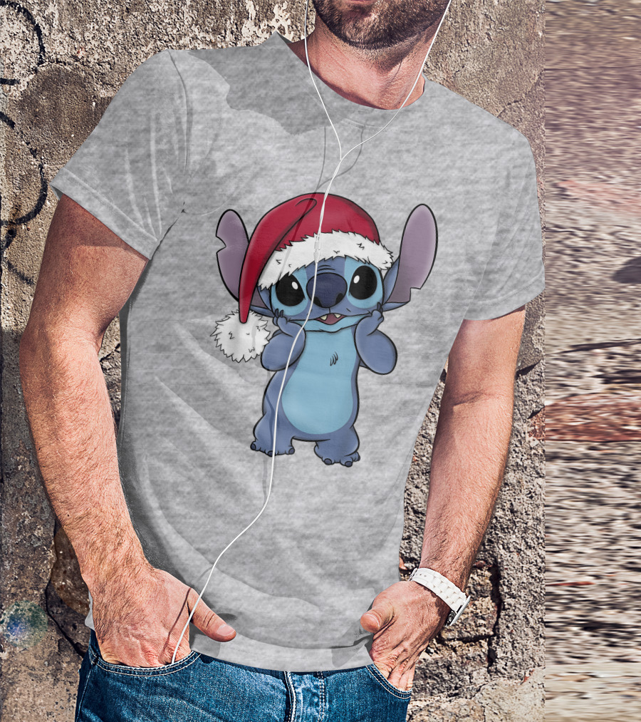 Lilo And Stitch Disney Christmas Santa Hat Stitch T-Shirt