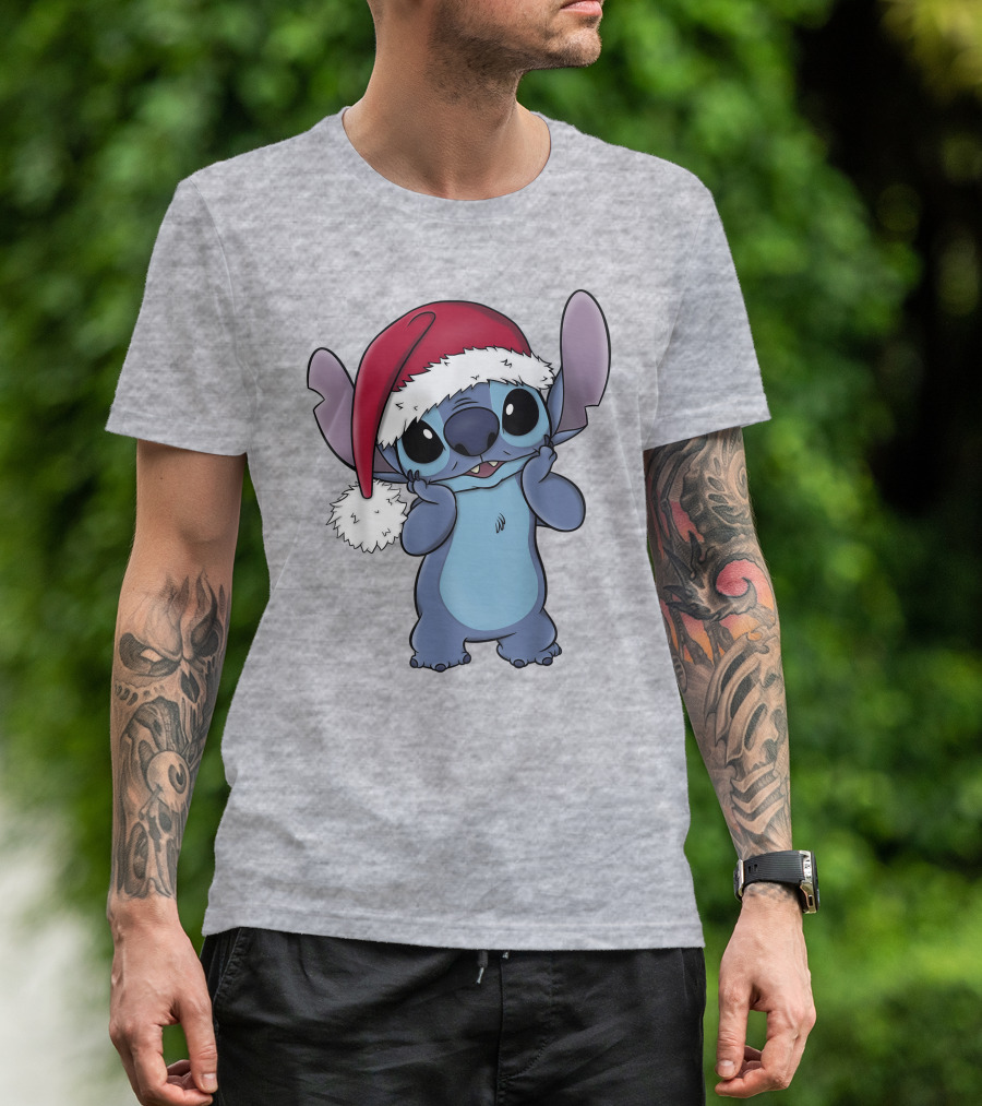 Lilo And Stitch Disney Christmas Santa Hat Stitch T-Shirt