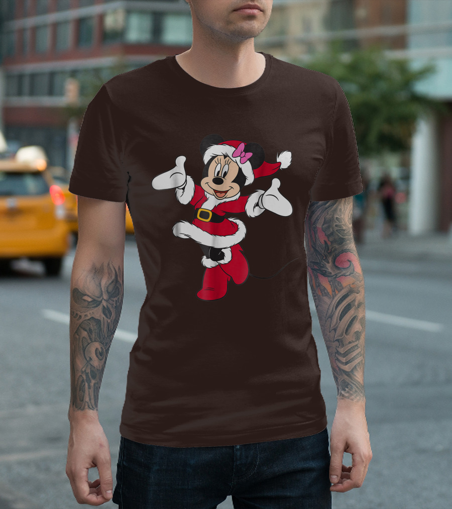 Disney Holiday Santa Minnie Mouse Christmas T-Shirt