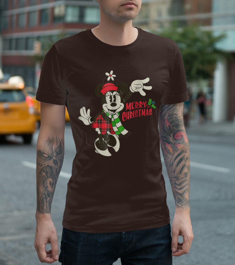 Merry Christmas Disney Vintage Minnie Mouse T-Shirt