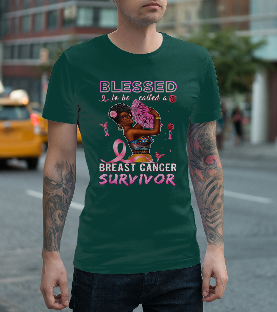 BLESSED to be called a BREAST CANCER SURVIVOR African American T-Shirt