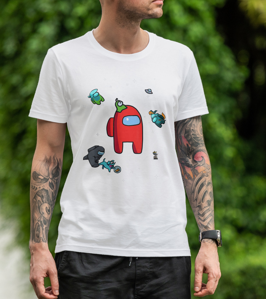 Aliens Us Game Crew Mate Pets Video Gamer T-Shirt