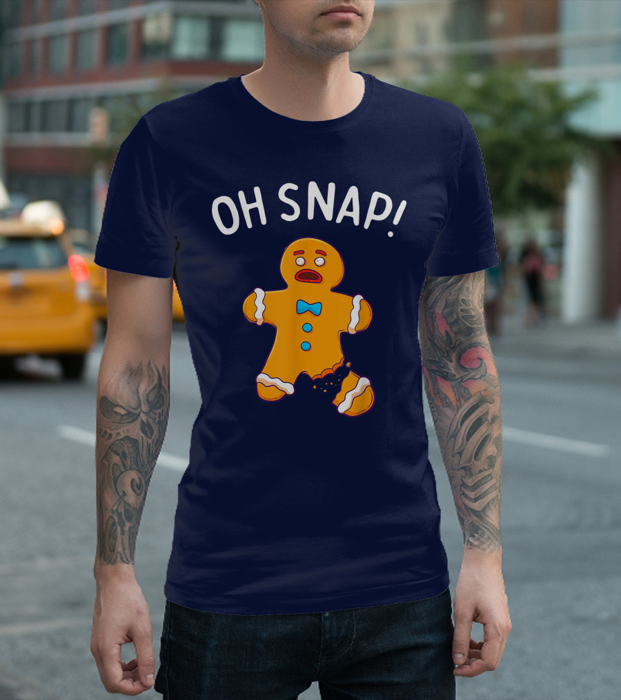 Gingerbread Man Oh Snap Funny Christmas Cookie Baking T-Shirt