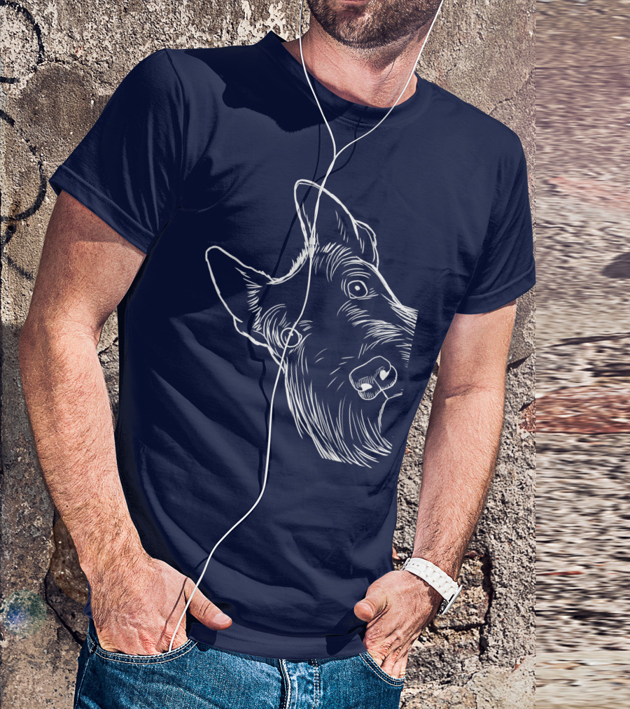 Funny Scottish Terrier Scottie Dog Peeking T-Shirt