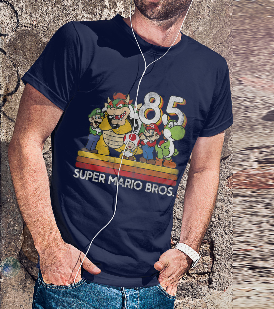 Super Mario Bros. 85 Retro Character Line Up T-Shirt