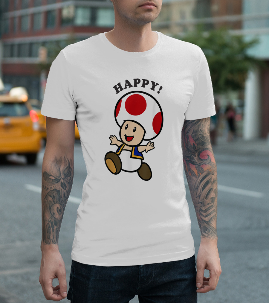 Happy Super Mario Toad T-Shirt
