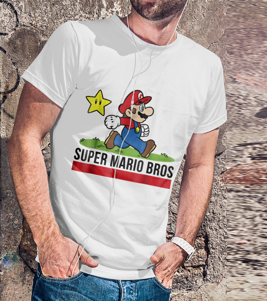 Super Mario Bros Star Walking Fun Iconic T-Shirt