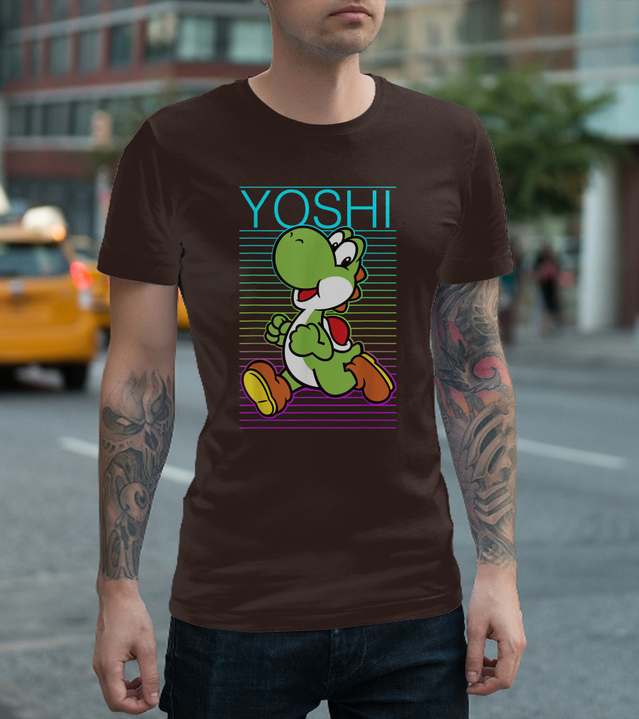Yoshi Retro Gradient Fade Super Mario T-Shirt