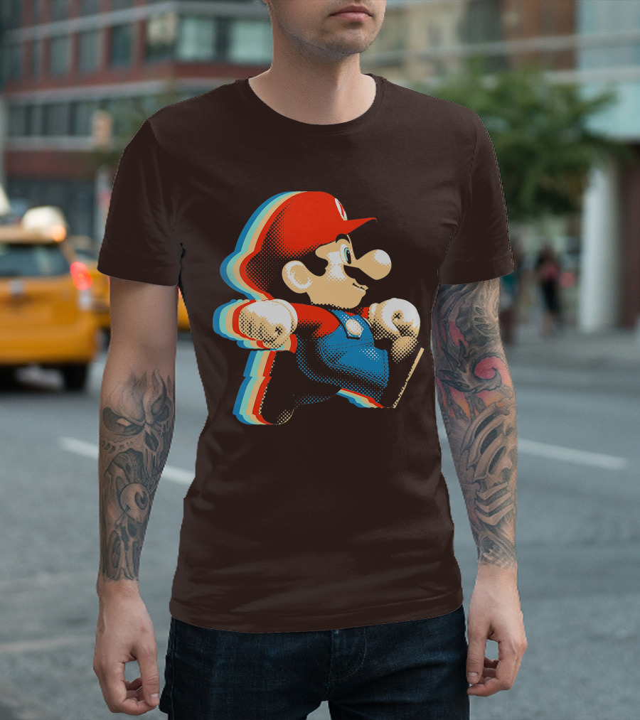 Funny Super Mario Comic Style Mario Run Premium Holidays Retro Gaming T-Shirt