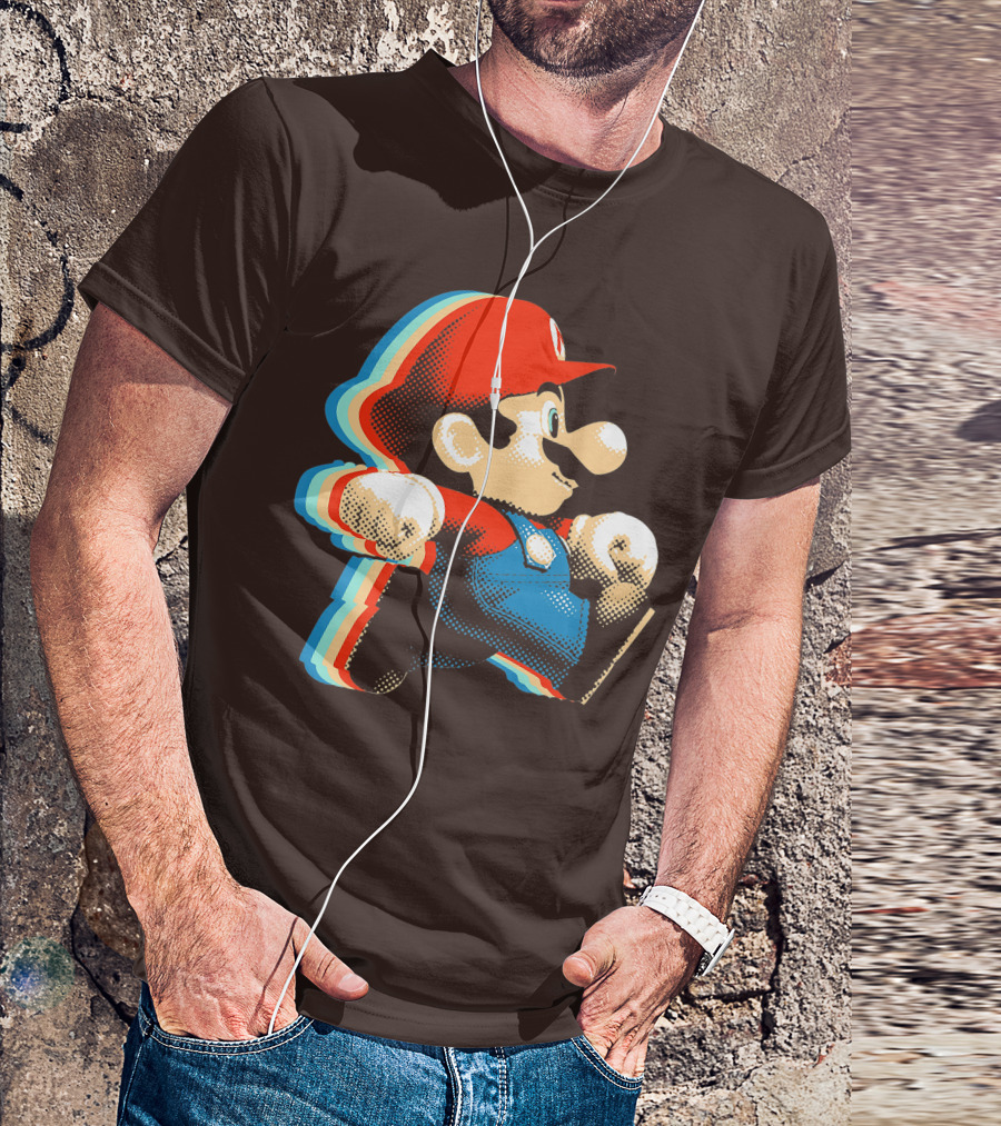 Funny Super Mario Comic Style Mario Run Premium Holidays Retro Gaming T-Shirt