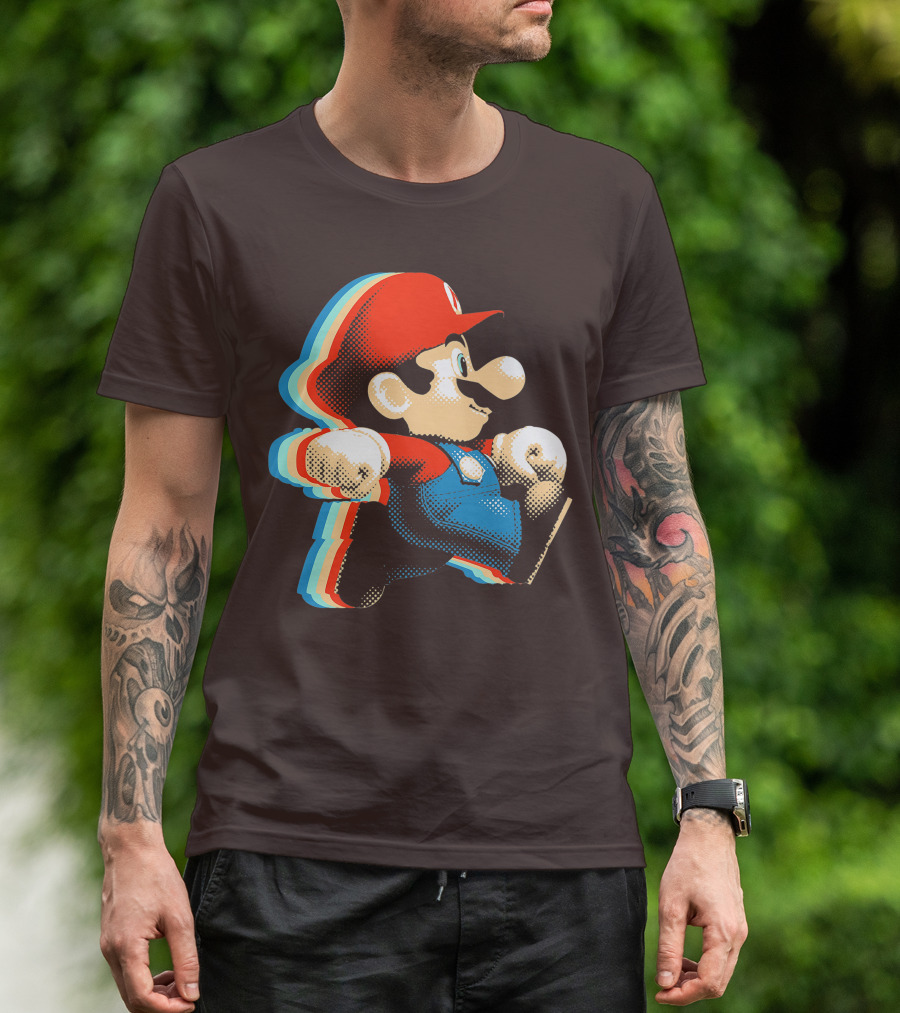 Funny Super Mario Comic Style Mario Run Premium Holidays Retro Gaming T-Shirt