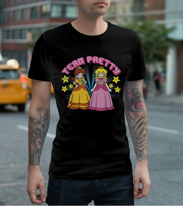 Super Mario Princess Peach And Daisy Team Pretty Stars T-Shirt