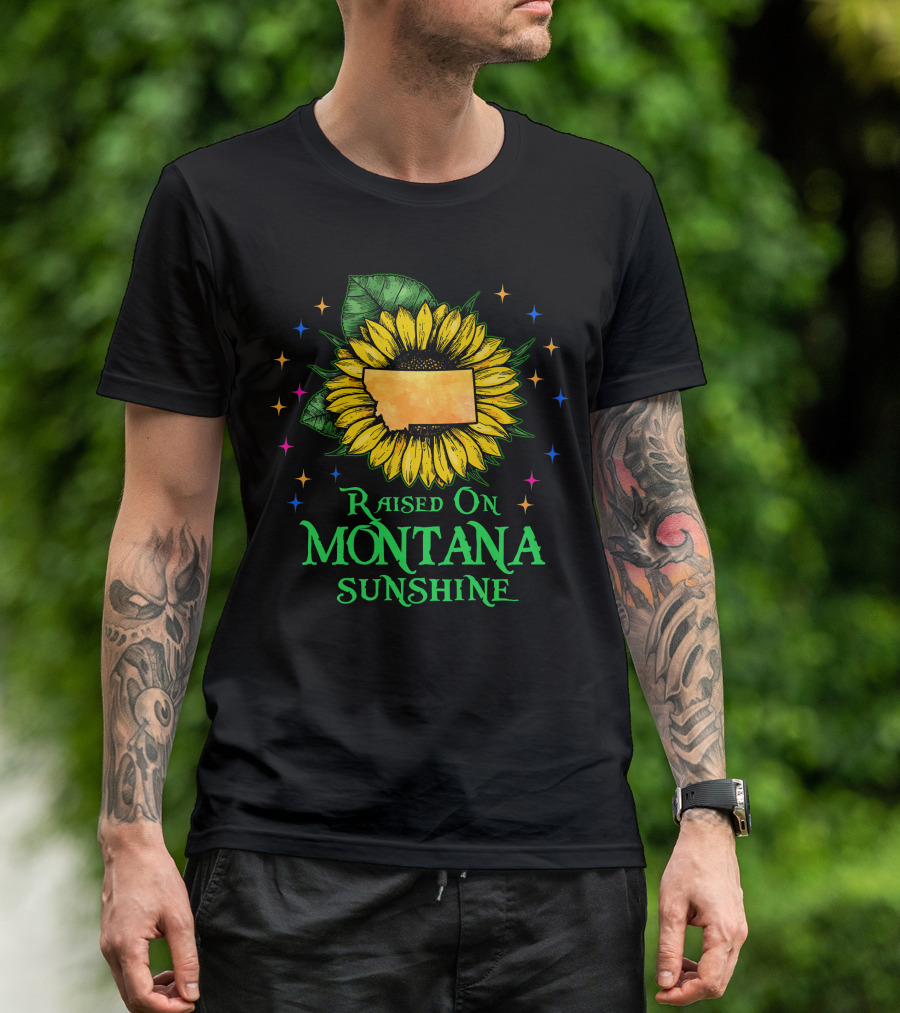 Sunflower Raised On Montana Sunshine State Pride Patriot T-Shirt