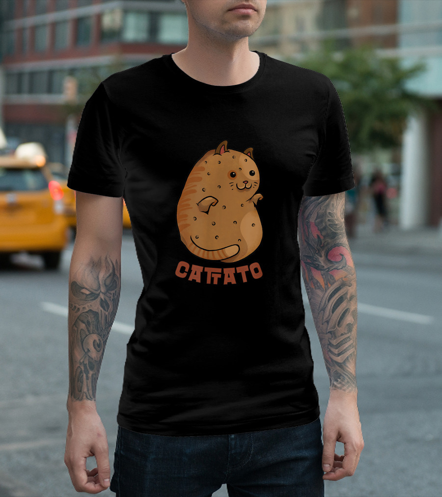 Funny Vegan Cat Potato Catato for Animal Owners T-Shirt