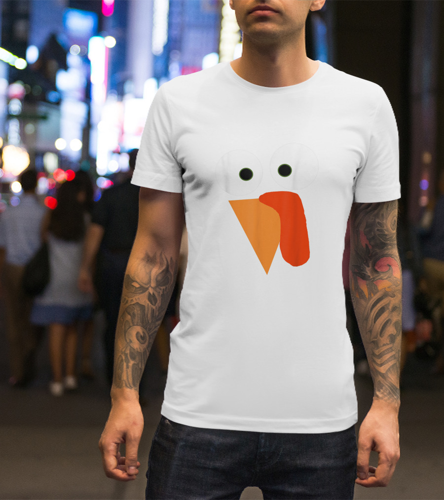 Turkey Face Thanksgiving Gobble Gear Funny Thanksgiving T-Shirt