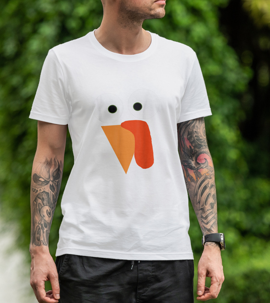 Turkey Face Thanksgiving Gobble Gear Funny Thanksgiving T-Shirt