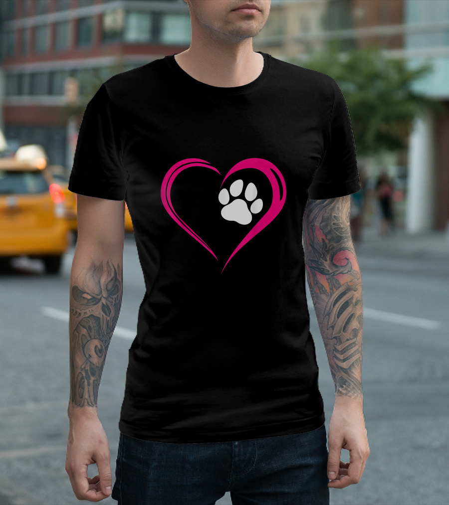 Cat Dog Heart Paw Love T-Shirt