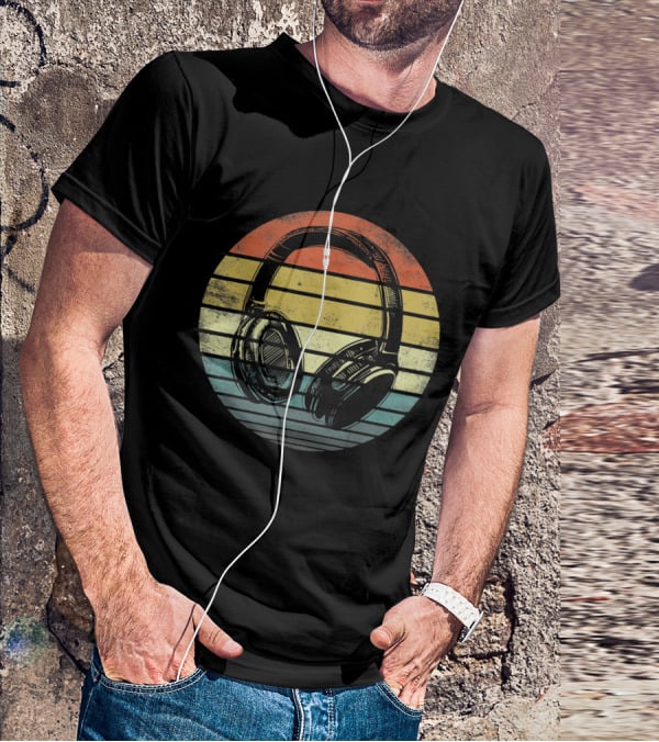 Music Lover Producer DJ Retro Headphones T-Shirt