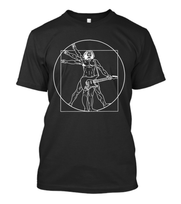 Vitruvian Man Guitarist Da Vinci Music T-Shirt