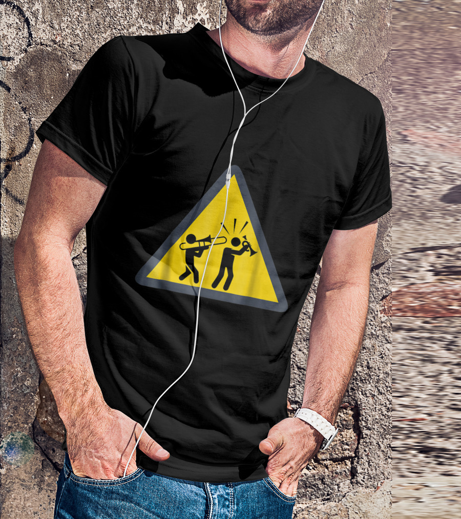 Trombone Funny Trombonist Warning Sign Icons T-Shirt
