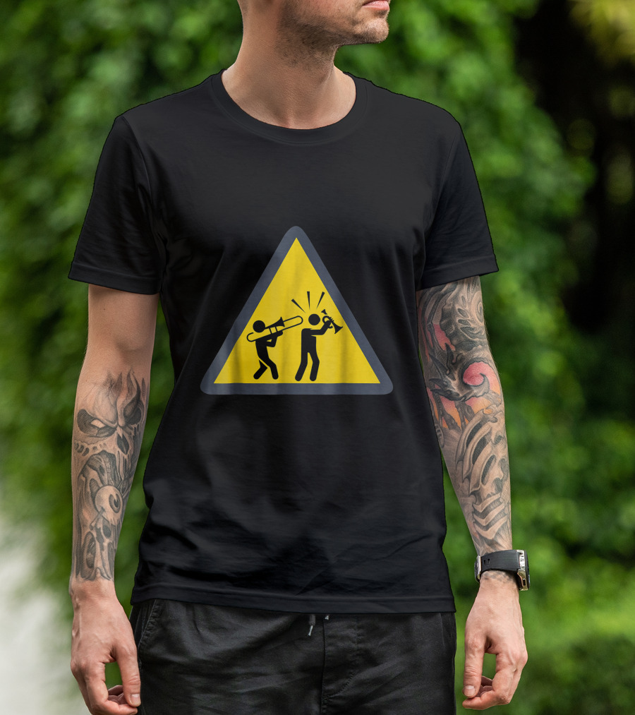 Trombone Funny Trombonist Warning Sign Icons T-Shirt